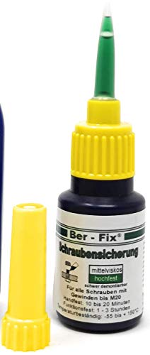 Preisvergleich Produktbild Ber-Fix 10g Schraubensicherung hochfest Grün - flüssige Schraubensicherung fest Schrauben-Kleber Industrienorm (DIN EN ISO 10964)