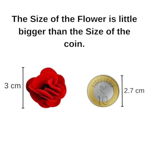 SATYAM KRAFT 50 Pcs Small Beautiful stemless Artificial Flowers Roses for Christmas Decorations Items,Wedding Purposes, Home, Living Room Decor,Festival, Pooja Room (RED)