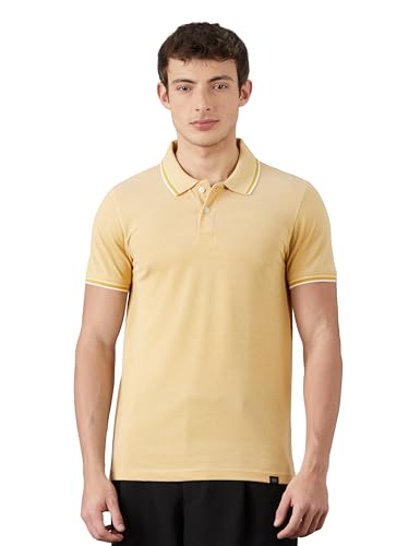 Image of Amazon Brand - Symbol Men's Cotton Rich Textured Polo Tshirts | Collar Plain Tshirts | Half Sleeves - Regular Fit (Available in Plus Sizes)