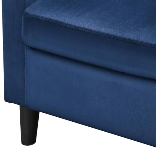 Sillón Plegable Terciopelo Azul miniatura 6