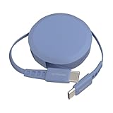 オウルテック 片引き 巻取り式 USB Type-C to Cケーブル 90cm PD60W 急速充電 データ通信 480Mbps 温度センサー搭載 katamaki 巻き取り Type-Cケーブル iPhone 15/15 Plus/15 Pro/15 ProMax/スマートフォン/タブレット対応 アッシュブルー OEC-CBKRPCC90-AB