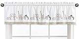 Sweet Jojo Designs Jungle Safari Animals Window Treatment Valance - Tan Beige Brown Taupe Black and White Gender Neutral Animal Parade Elephant Giraffe Wildlife Adventure Zebra Elephants Serengeti
