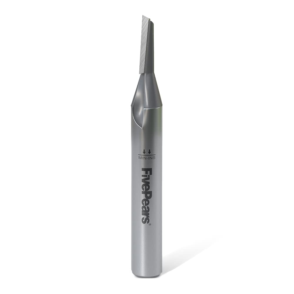 FivePears Straight Router Bits 1/4 Inch Shank Single Flute, 3/16 Inch Cutting Diameter, 1/2 Inch Cutting Length, Used for Create Groove, Dado or