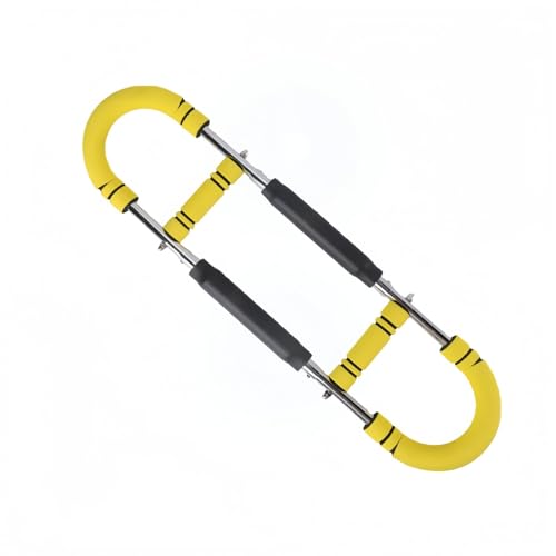 アームバー 筋トレ器具・30?50kg負荷調整可 | 上半身強化トレーナー・ツイストバー | 【胸筋・腕・背中・肩・腹筋対応・持ち運び便利な多機能設計】 (黄色)