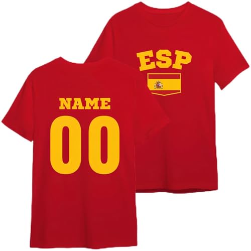 latostadora Camiseta España 2026 Personalizada   Camiseta Personalizada Fútbol Selección País   Nombre y Número   Equipo España Unisex