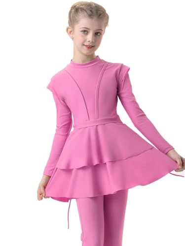 3PCS Girls Bathing Suit Rash Guard Burkini Swimsuits Kids Modest Muslim Swimwear Long Sleeve