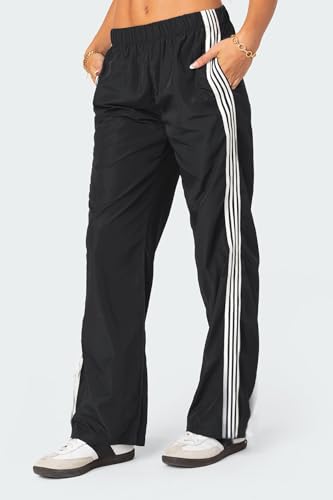 Women Casual Sweatpants Y2k Side Stripe Drawstring Sport Pants Wide Leg Jogger Pants with Pocket Summer Streetwear3