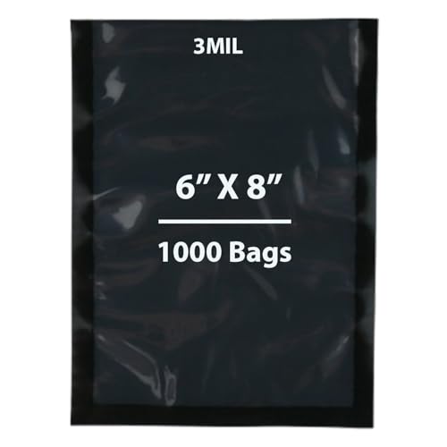 Co-Extruded Black Back Vacuum Pouch 3Mil, 6" X 8" &