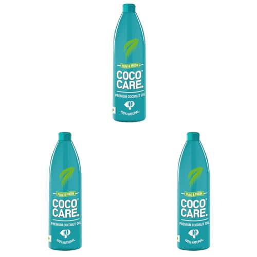Image of Cococare Coconut Oil 100% Pure & Natural 500ml | Made from Finest Handpicked Dala Khopra from Kerala | Fresh Natural Fragrance | No Added Chemicals, Preservatives or Artificial Perfumes (Pack of 3)
