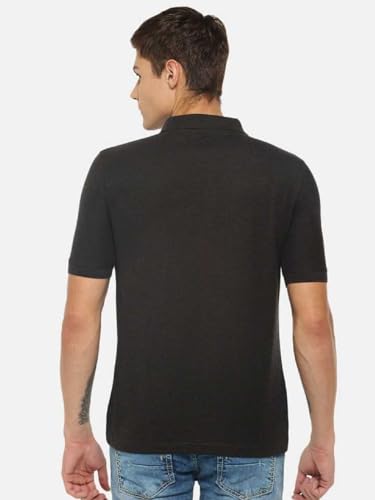 Image of Dollar Men's Pack of 1 Solid Cotton Blend Polo Neck T-Shirt
