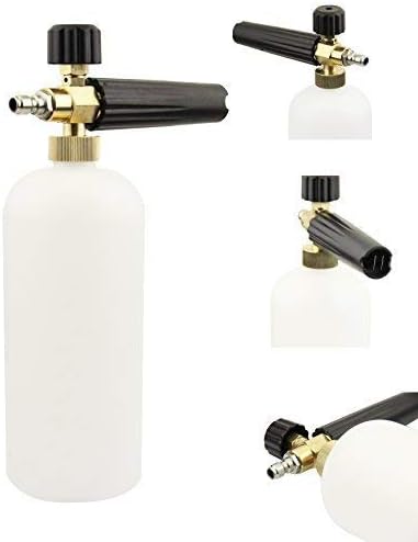 Obecome Adjustable Pressure Washer Jet Wash 1/4 Quick Release Snow Foam Lance, Foam Cannon with 1-Liter Bottle