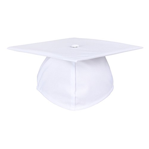 Newrara Unisex Matte Adult Graduation Cap Only (White)