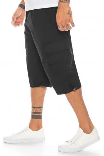 Bermuda 3/4 pour homme Kendindza avec taille élastique short long en coton ample