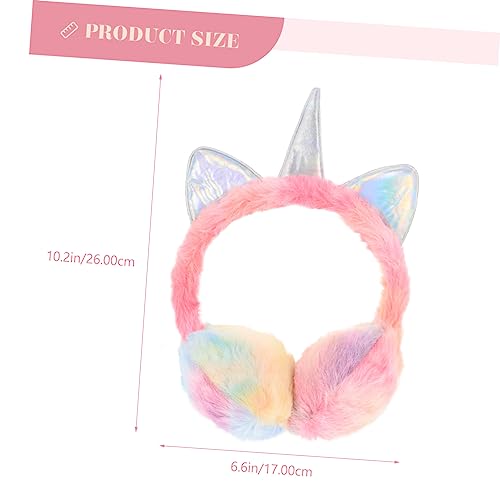Orejeras de invierno contra el frío GALPADA de unicornio para niñas 3