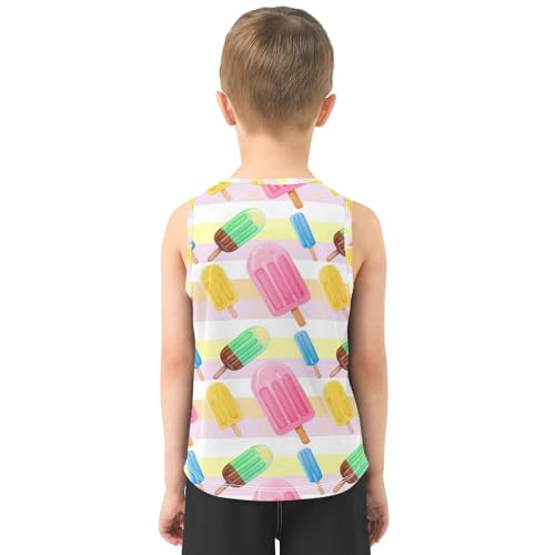 J JOYSAY Stick Pastel Yellow Boys Tank Top Sleeveless Muscle Shirts Quick Dry Kids T-Shirts 3-15T3