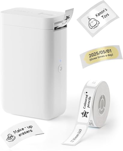 NIIMBOT D101 Label Maker, Handheld Thermal Label Printer with Tape, Easy to Print 0.5 to 1 Inch Width Inkless Label Maker for School Name, Cable Labels, Business Price Tags, Home Storage