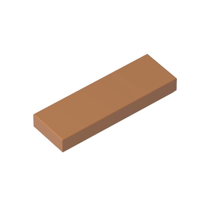 Gobricks 63864 Foundation Plate Tile 1x3 50 Pieces GDS-562 Compatible with Lego Building Blocks Color:Medium Nougat — image 1