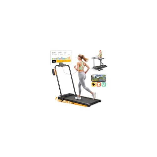 HiFast Walking Pad Treadmill, 3 in 1 Foldable Under Desk Treadmills for Home Office, Small Walking...