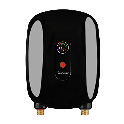 Mini Water Heater, Electric Tankless Water Heater 3000W Instant Hot Water Heater With Lcd Display For Home Kitchen Washing Us Plug 110V (Black) #TOP1