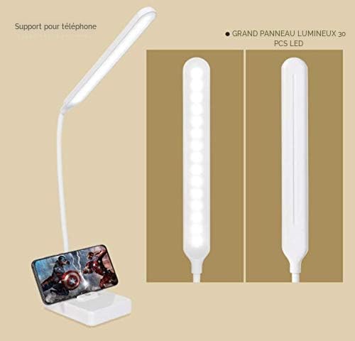 Lampe De Bureau Rechargeable éTanche En MéTal LED Lampe De Table En MéTal à Gradation Tactile