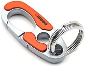 Stylish Hook Locking Silver Metal Carabiner Double Ring Hook Metal Key Chain for Men & Women