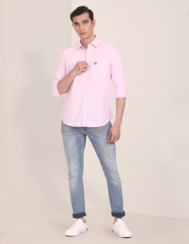Image of U.S. Polo ASSN. Men's Solid Spread Collar Premium Cotton Oxford Tailored Fit Shirt