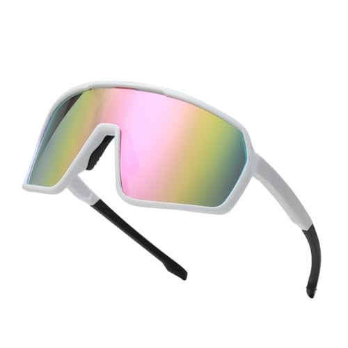 LJCZKA Sports Sunglasses for Women Men Oversized Square Frame Eyewear for Cycling Running Driving with UV400 Protection