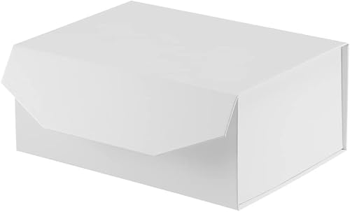 Miniatura 1 de 1 caja de regalo blanca de 9.5 x 7 x 4 pulgadas, caja de regalo resistente con tapa para embalaje de regalo, cajas de almacenamiento plegables con