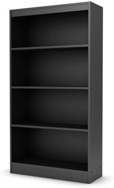 South Shore Axess 4-Shelf Bookcase-Pure Black