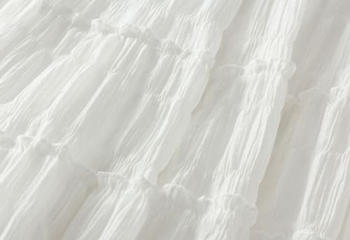 Womens A-Line Pleated Skirt Elastic High Waist Midi Skirts Trendy Casual Flowy Skirt for Prom Party Beach Vacation3