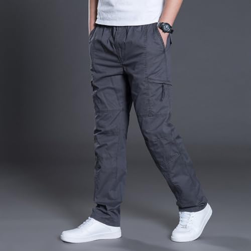 Men's Casual Cargo Pants Elastic Waist Plus Size Straight Leg Loose Fit Comfortable Outdoor Sports Pants4