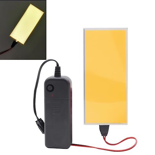 Image of Electroluminescent (EL) Panel Light, DIY EL Backlight Cuttable Paper Lamp for Holiday Decoration /Cosplay /Warning,Yellow (12cmx5cm)-1PCS