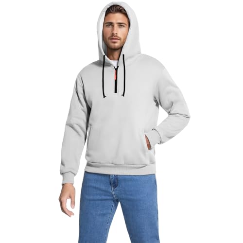 Quarter Zip Pullover Men Hoodie Long Sleeve Casual Lightweight Streetwear Drawstring Sweatshirt with Pockets4