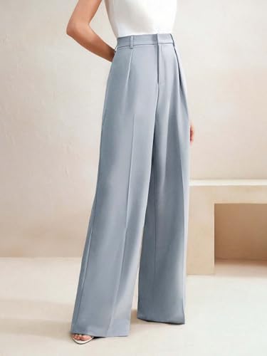 Image of KOTTY Women's Elegant High-Waist Wide-Leg Trousers for Office & Casual Wear