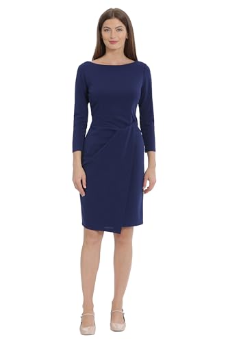 Maggy London Women's Twist Waist Detail Crepe Sheath Dress Office Workwear Career Event Guest of