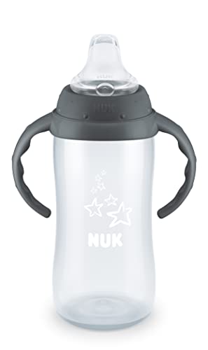 Comparison: Best Cups For Milk 11 NUK Learner Cup, 10 Ounce, Tritan Gray Star – BPA Free, Spill Proof Sippy Cup