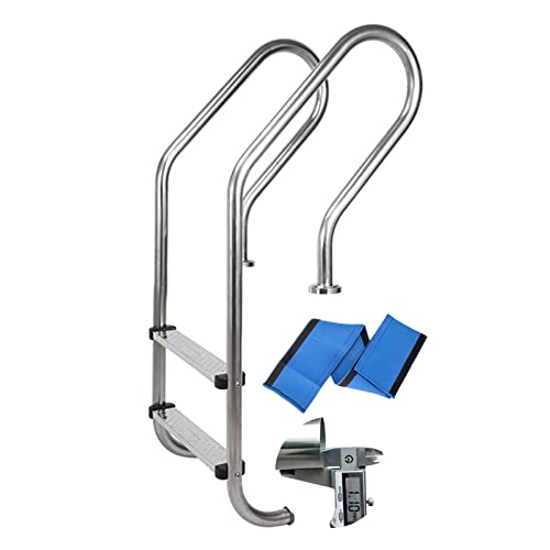 Escalera para piscina enterrada de 2 peldaños acero inoxidable miniatura 1