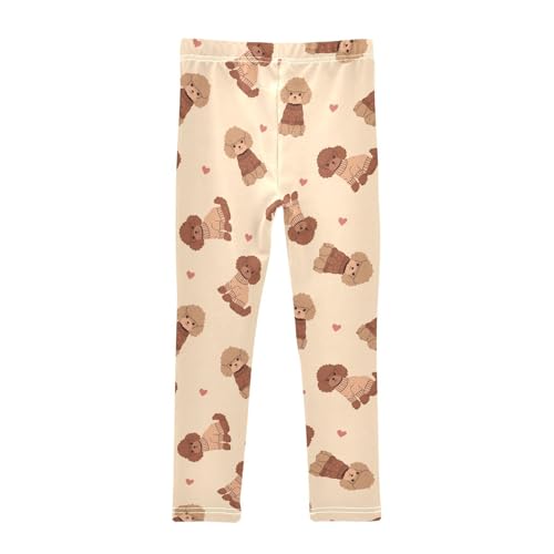 Girls Leggings Cute Brown Poodle in Sweater Toddler Girls Clothes Leggings for Girls Toddler Girls Leggings 3-4T2