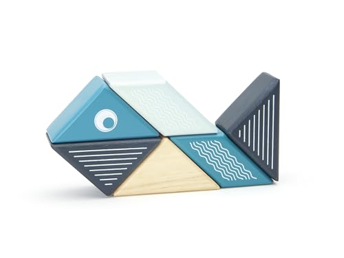Image of 6 Piece Tegu Travel Pal Magnetic Wooden Block Set, Whale