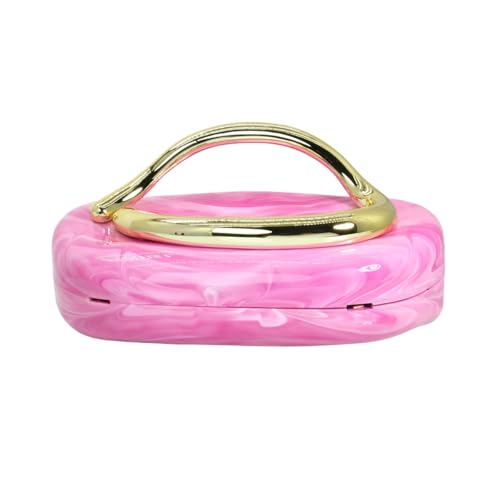 Image of Women Evening Clutch Purse Metal Handle Acrylic Purse Unique Shoulder Bag Causal Handbags for Bride Party Wedding