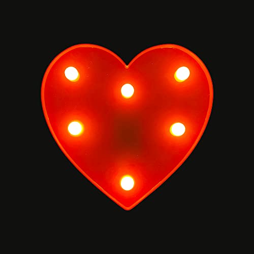 Letters luz de la forma del corazón LED Marquee luz batería operado lámpara de la noche LED para el hogar de Navidad Decoración de la boda blanco cálido Cover