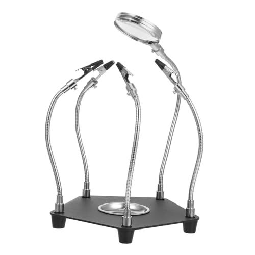 HEALLILY Versatile Magnifier 4 Flexible Arms Solder Helping Hands Tool for Soldering Jewelry Crafts Electronic Soldering