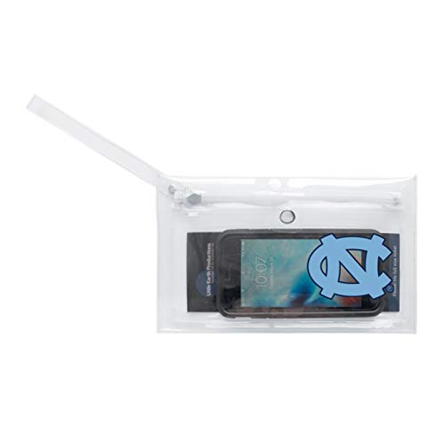 Image of NCAA North Carolina Tar Heels Unisex Ncaancaa Ticket Wristlet, Clear, 9 inch by 5.25 inch