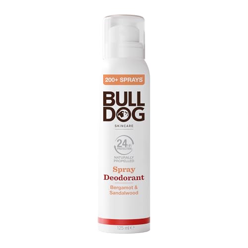 Bulldog Skincare | Bergamot & Sandalwood Spray Deodorant - 24 Hour Protection Fresh Scent 125ml