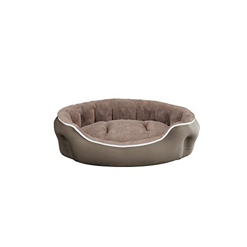 Cuccia Morbida per Cani e Gatti da Interno – Letto Invernale in Pile Caldo con Base Impermeabile Antiscivolo - Comfort Massimo (Coccole, 59x53x18 cm, Beige)