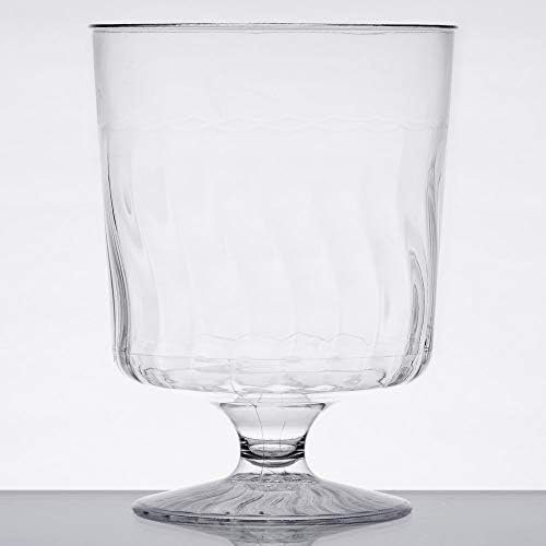 80 Count Disposable Wine Glasses 8 oz Plastic Clear Heavyweight 1-Piece Upscale