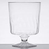 80 Count Disposable Wine Glasses 8 oz Plastic Clear Heavyweight 1-Piece Upscale