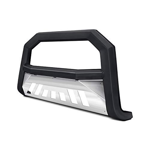Image of Armordillo USA 7173859 AR Series Bull Bar - Matte Black with Aluminum Skid Plate Fits 1988-2000 Chevy C /K1500