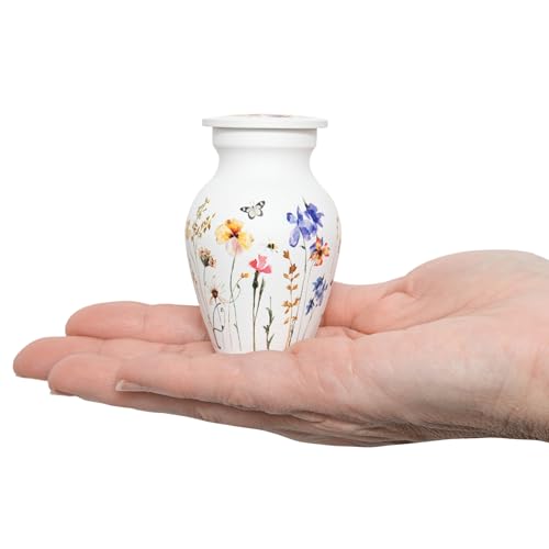 Image of Cremation Urns for Human Ashes Adult Female | Human Urn for Ashes for Women | Decorative for Cremation, Funeral, Burial, Home | Handcrafted Keepsake - Wildflower