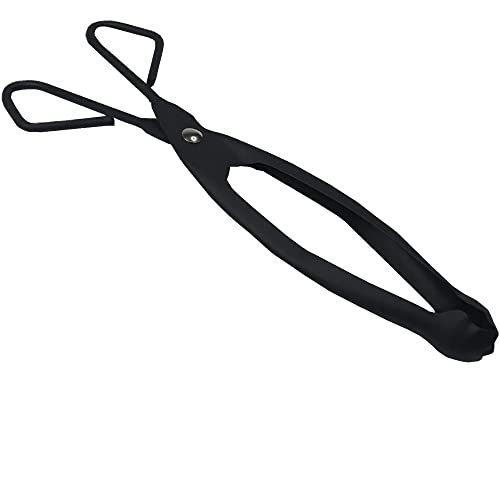 Straight Coal Tongs Metal Fireplace Firepit Wood Coal Scissor Grabber Suitable for Coal Fire or Logs 12 30cm
